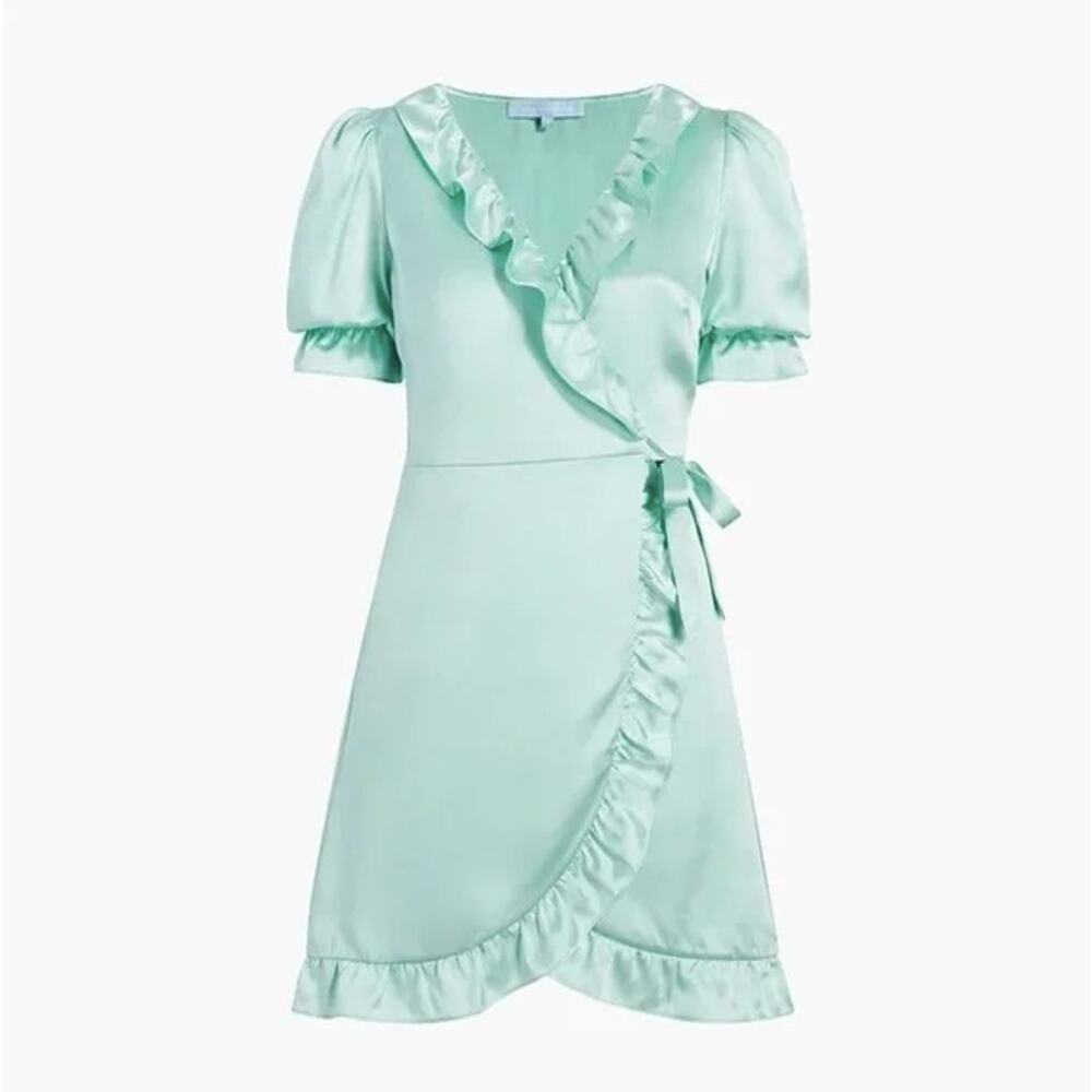 Hill House Mini Wrap Dress in Mint Green